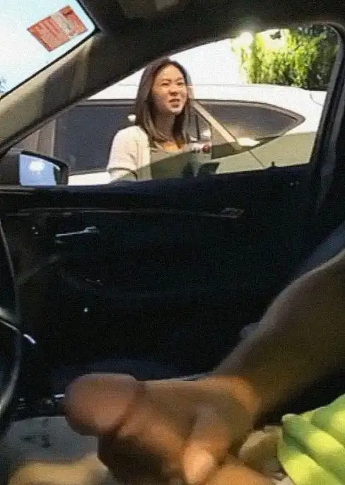 Asking directions from a beautiful Asian in the parking lot