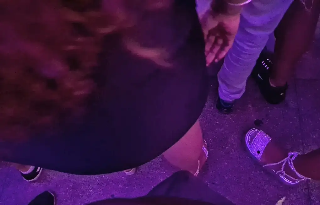 Big-butted Brazilian brunette enjoying the show