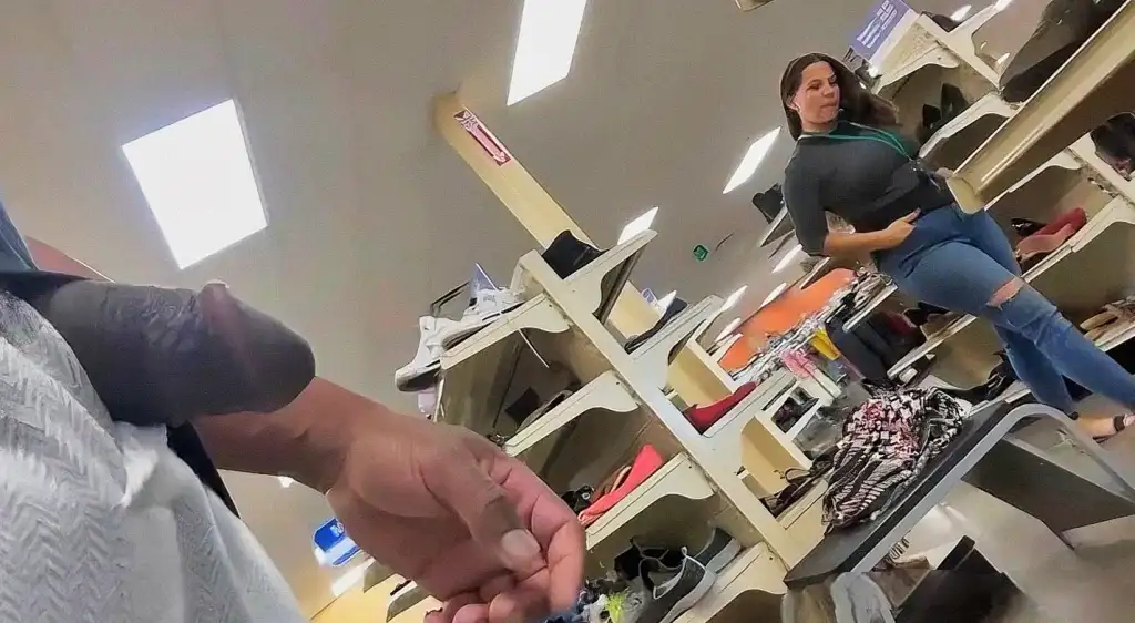 Hot store clerk saw the black cock