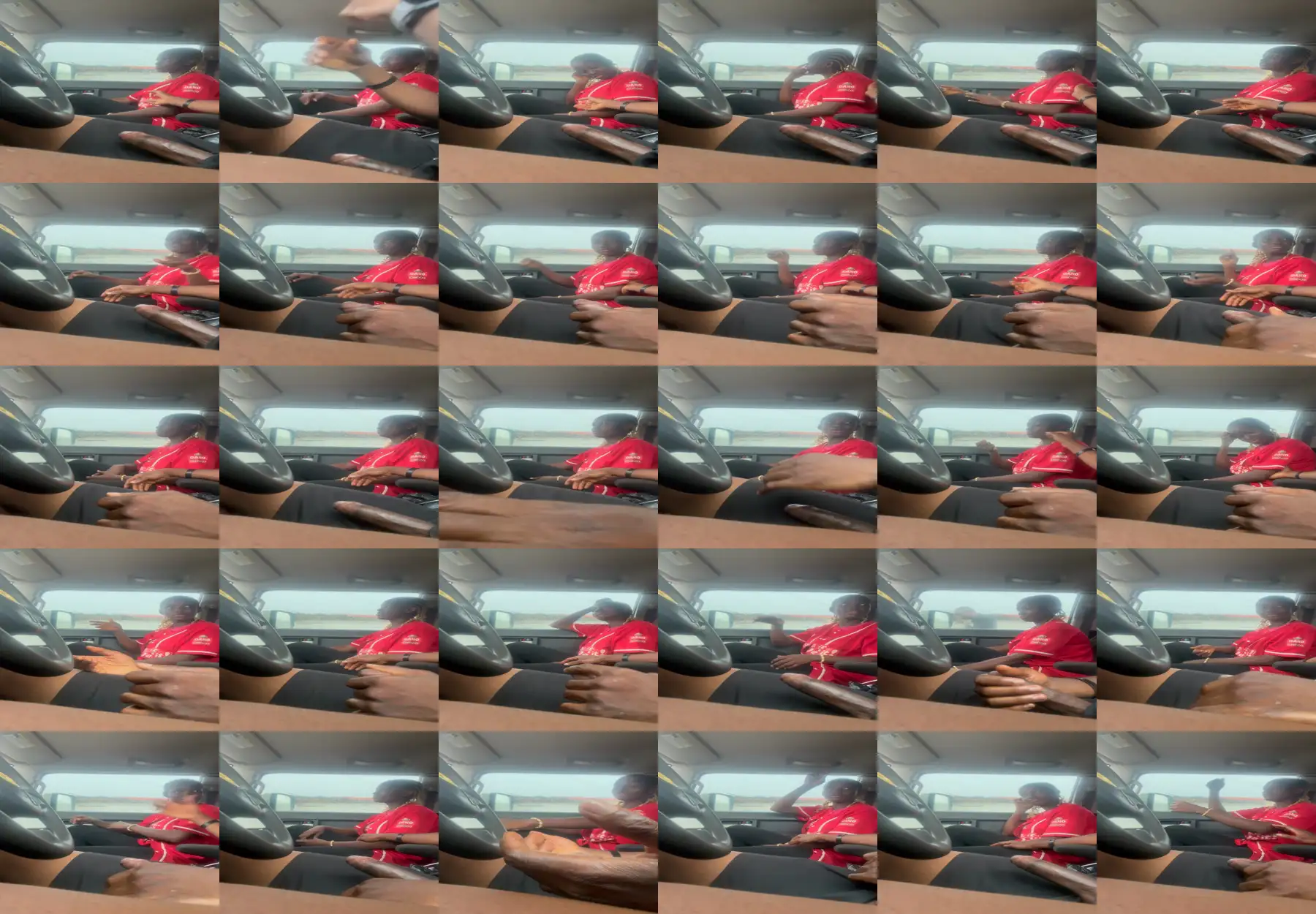 Ride for sexy African, she saw the huge black cock in the car