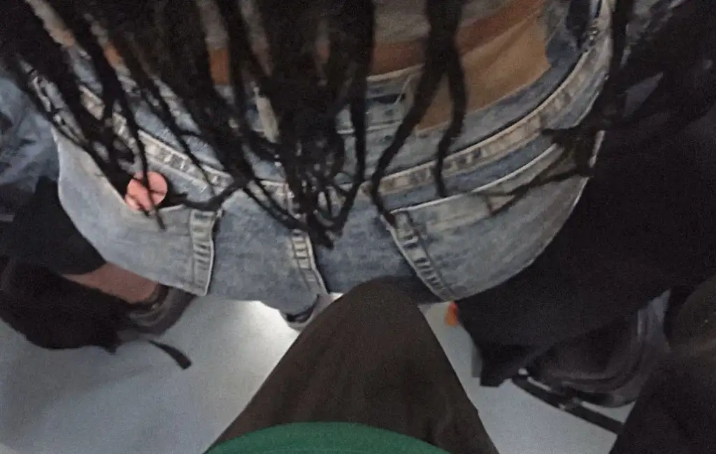 Dick touching the butt of a hot Brazilian teen, she let it happen