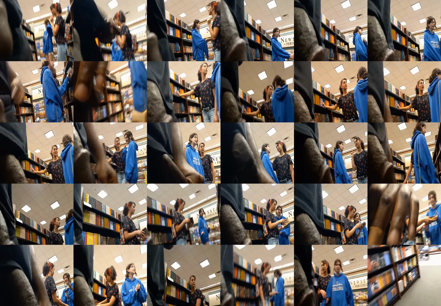 Two hot teens at the library