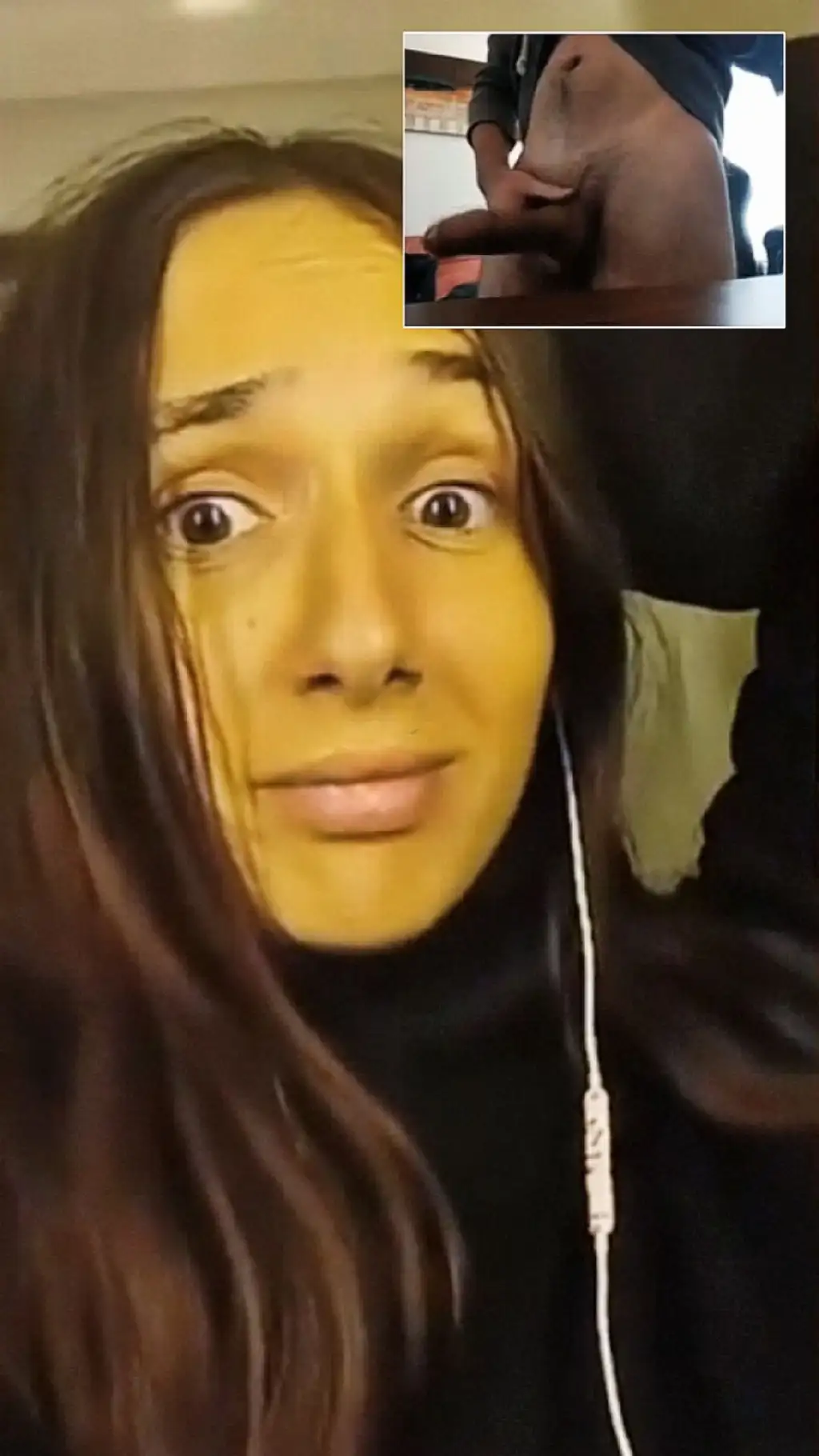 Hot girl impressed by the big dick on the video call