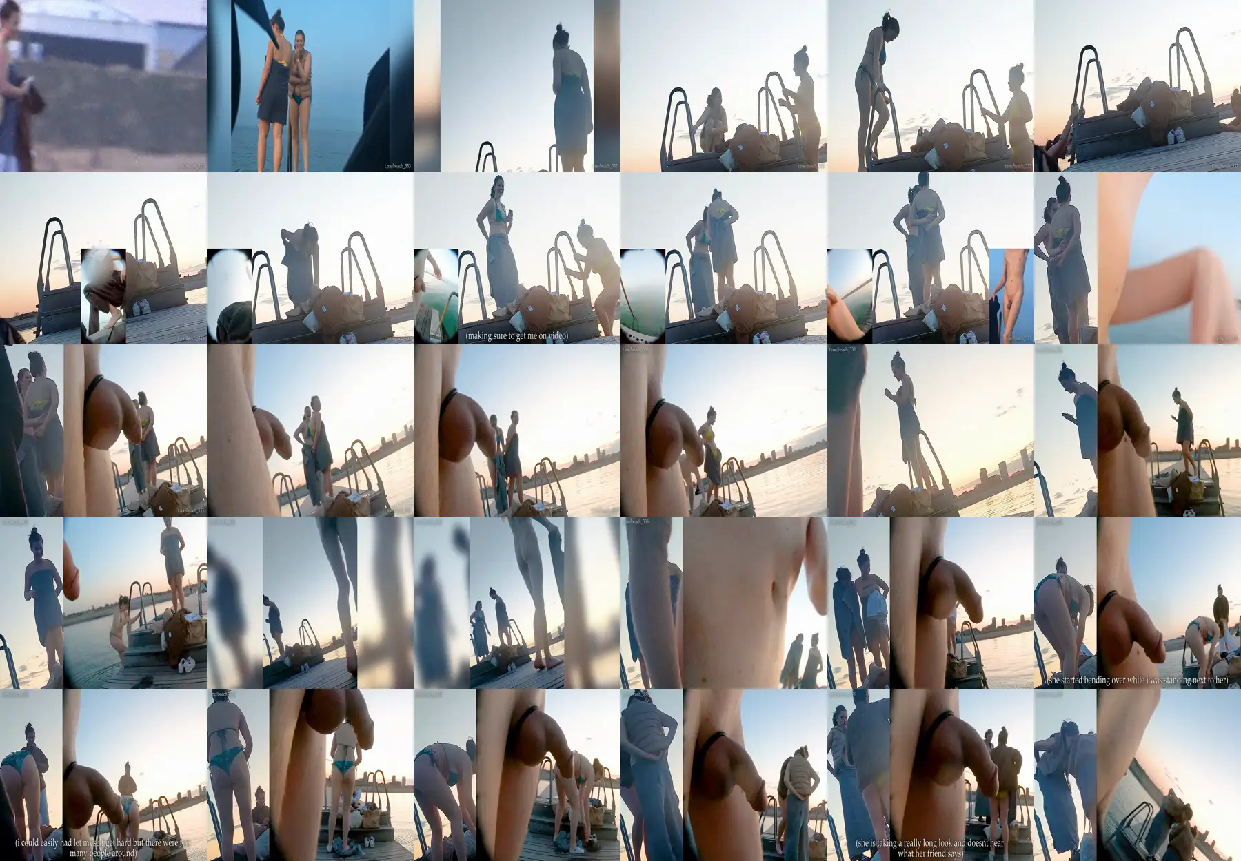 Two friendly friends bathing at the beach