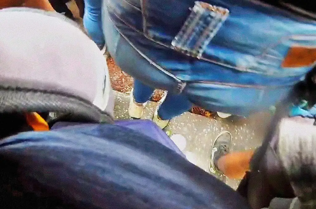 Groping the hot Latina in jeans