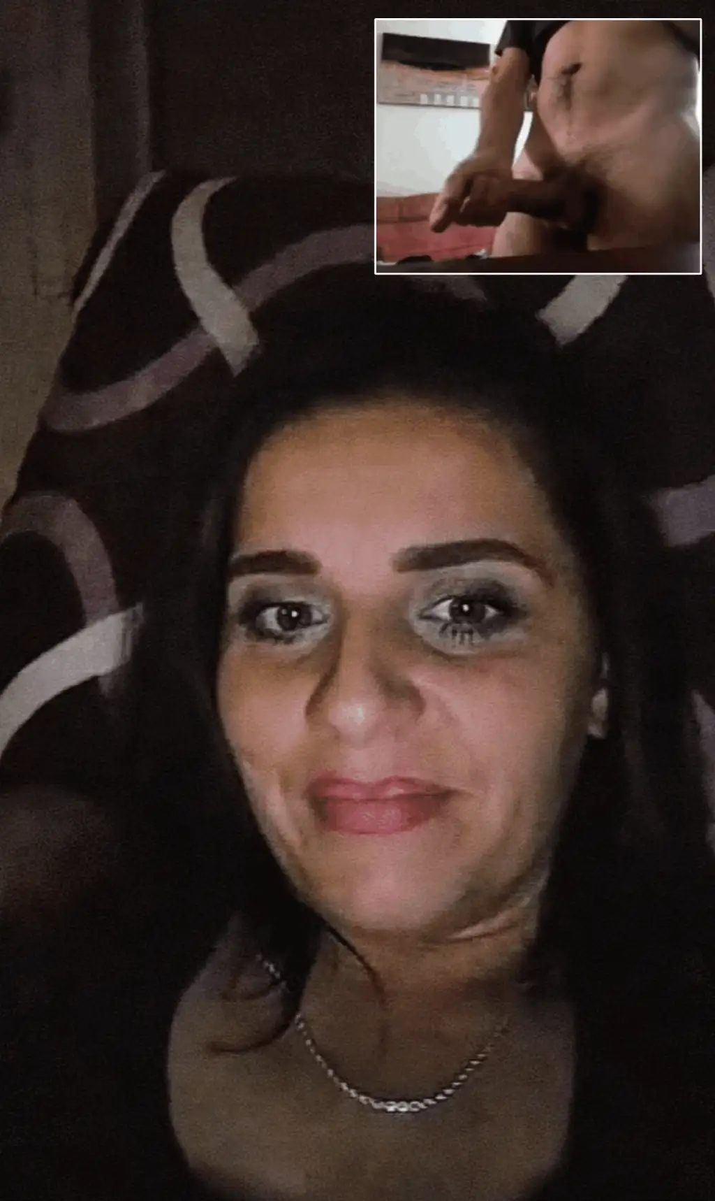 Hot girl showing off her big boobs on a video call