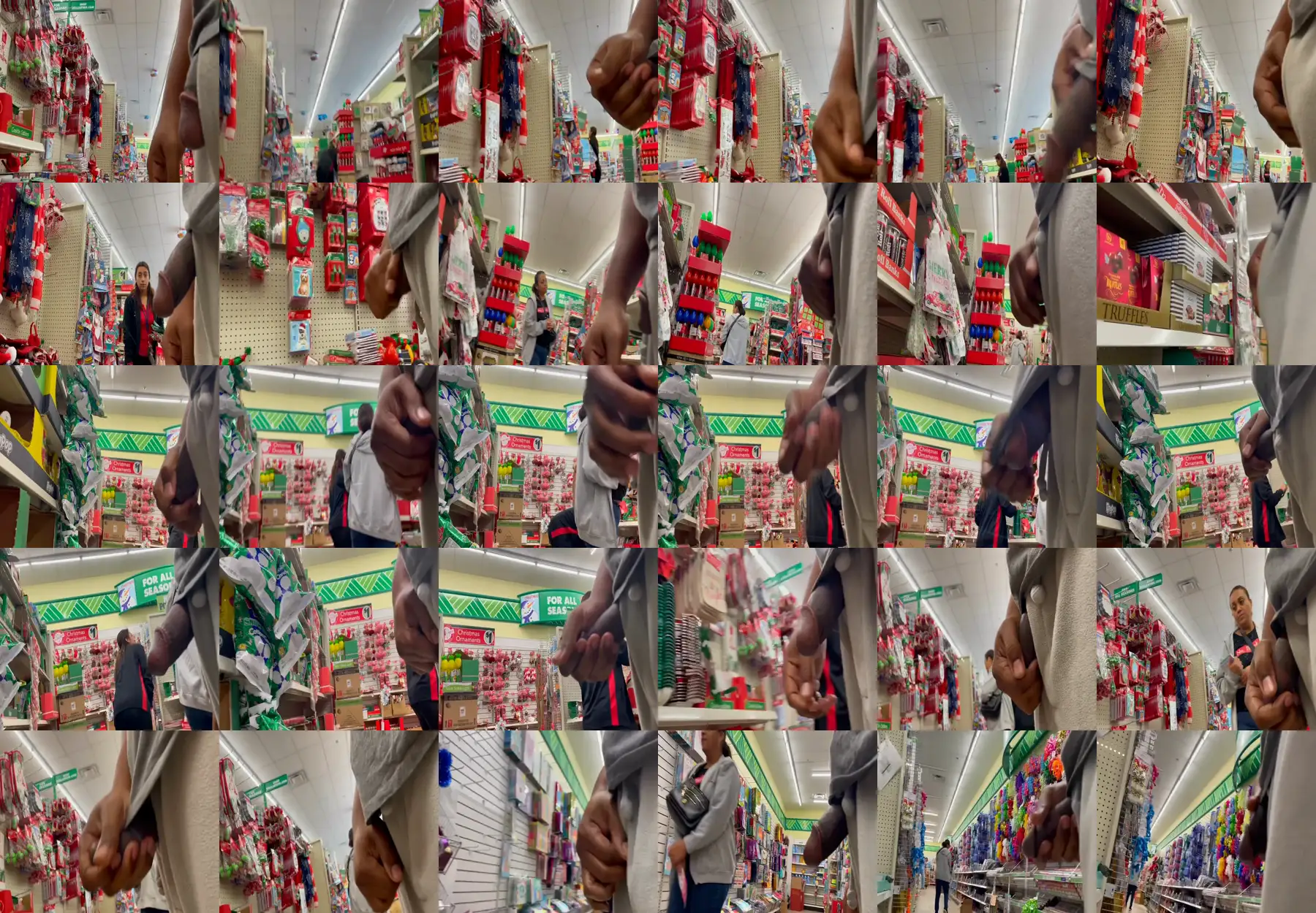 Latina mother and daughter in the store, they looked at the black dick