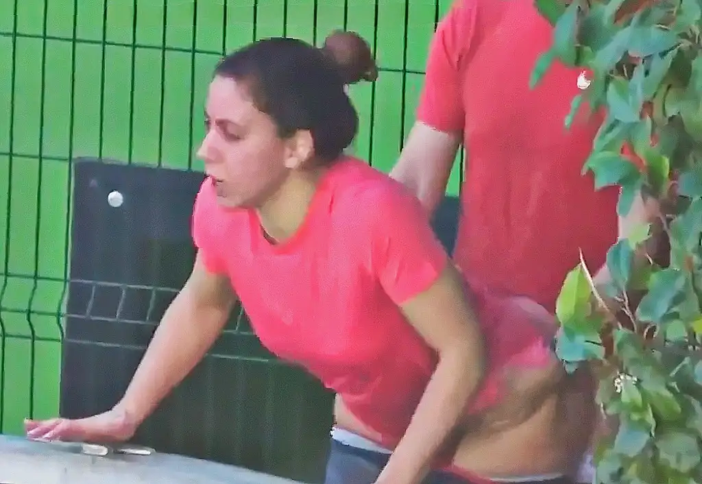 When the mood strikes! Sexy married woman caught fucking in the middle of the street