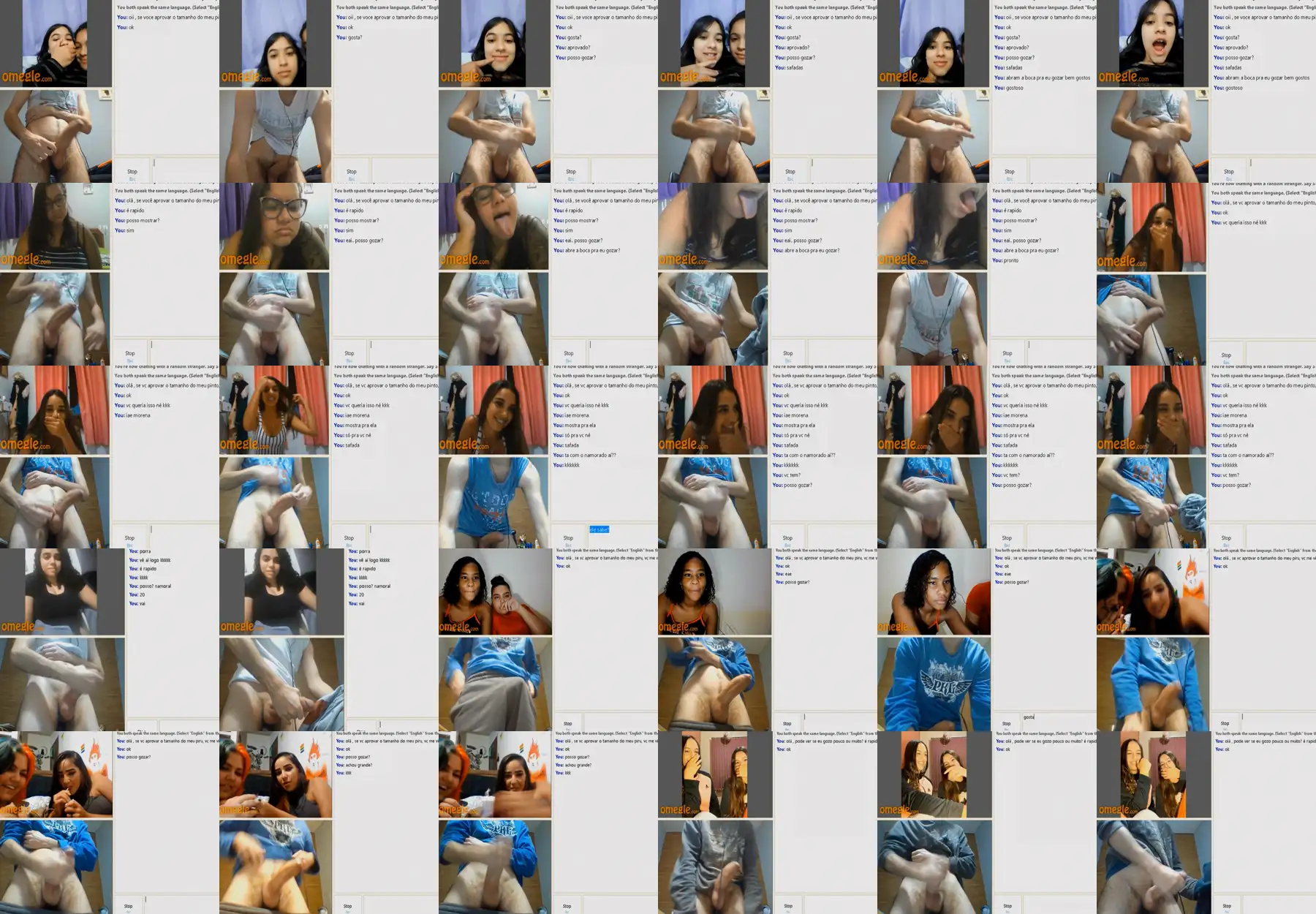 OmegleBrasil Compilation 3 - Sexy brunette shocked by the cock and more...