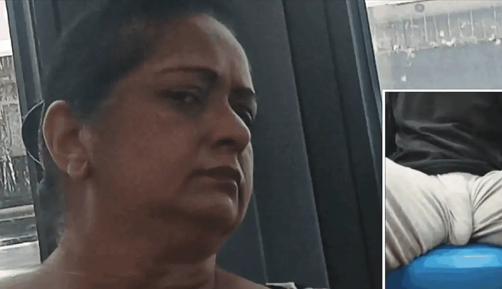 Mature glancing sideways at the bulge, she liked it