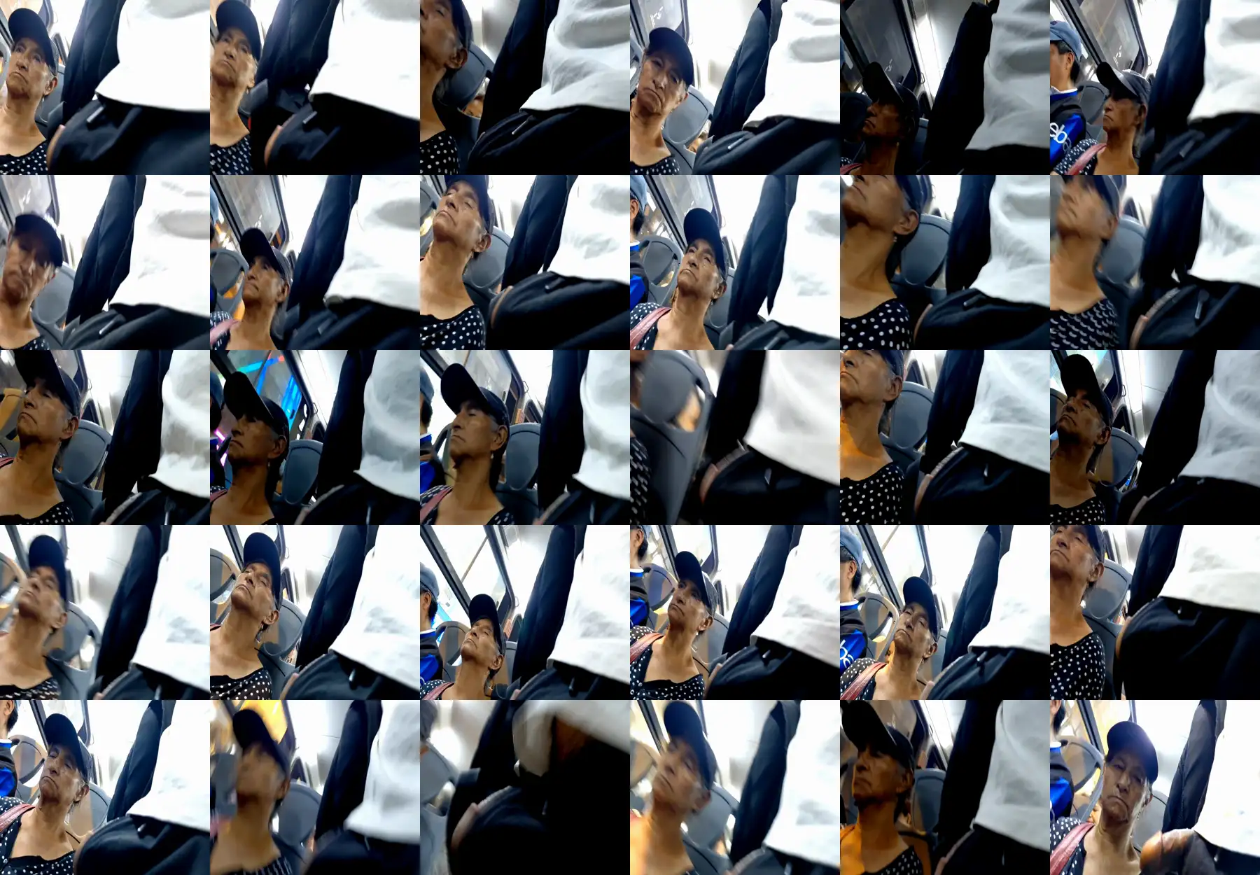 Mature Latina staring at the dick outside on the bus