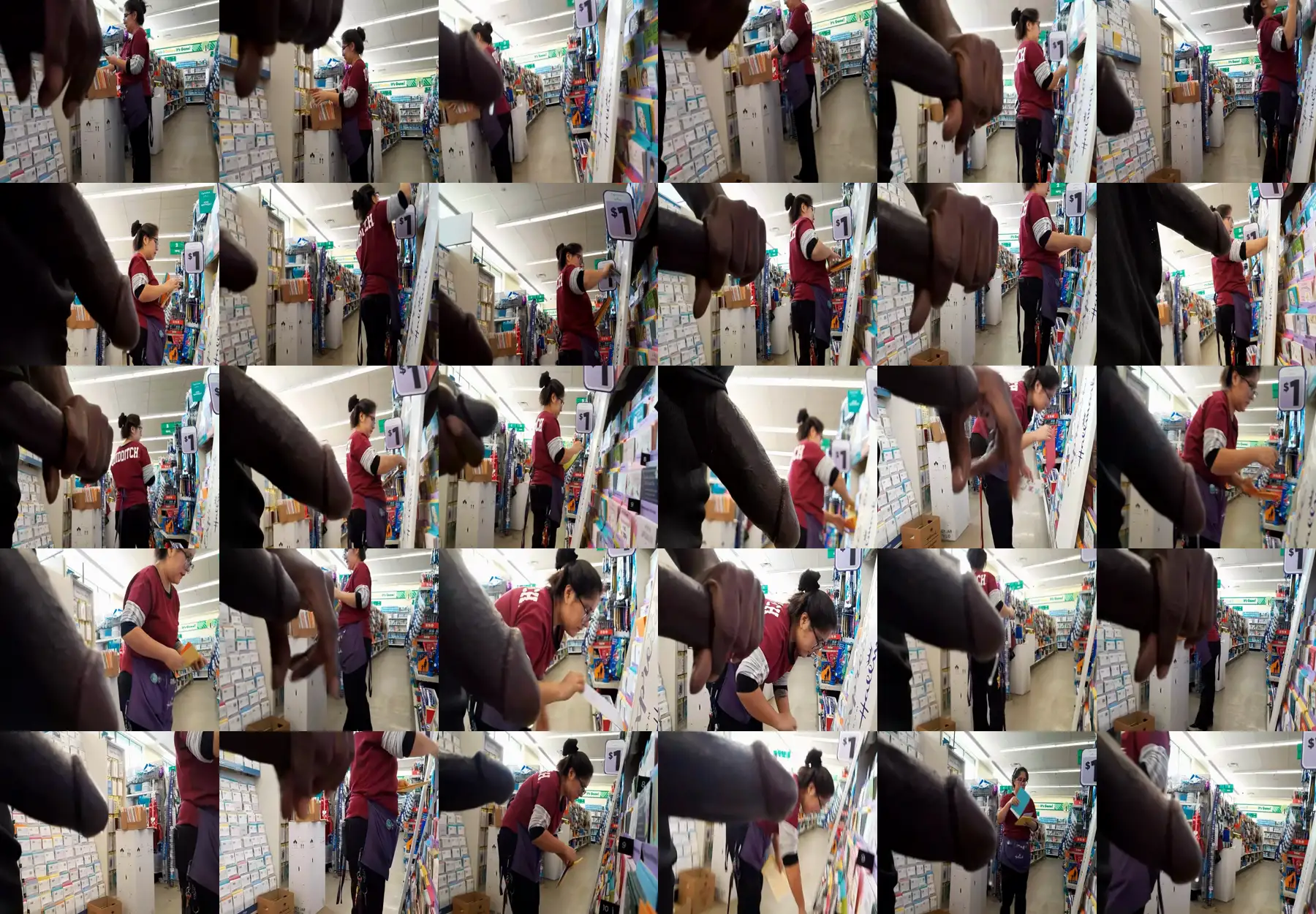 Latina brunette store clerk and dripping black cock