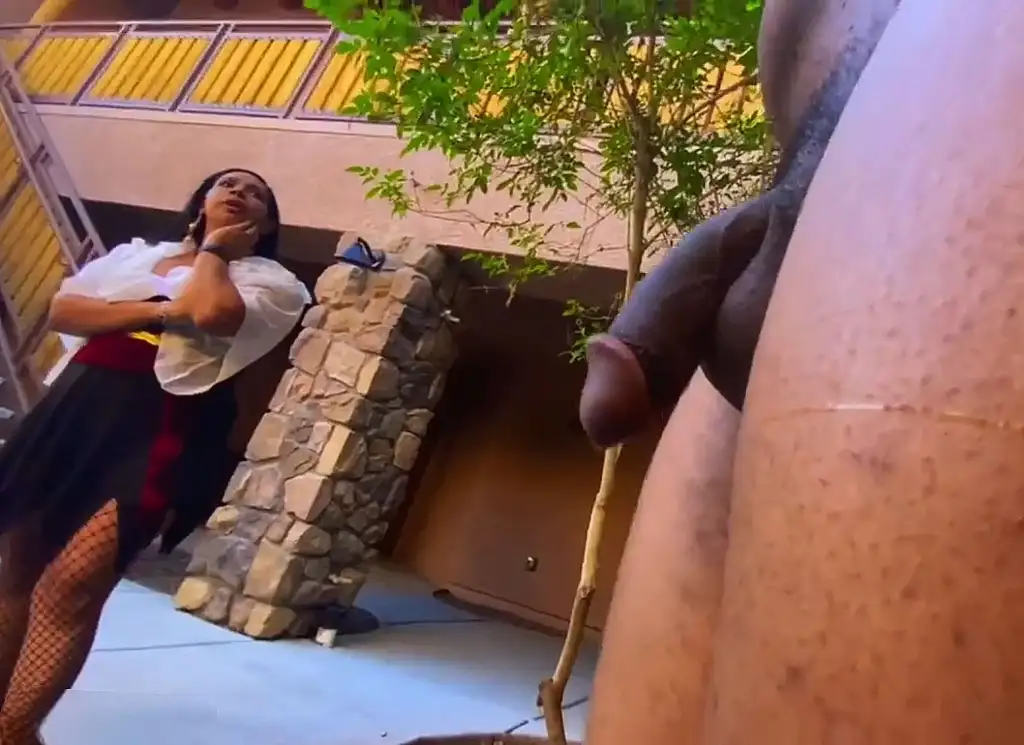 Asking for information from the hot brunette and her friend