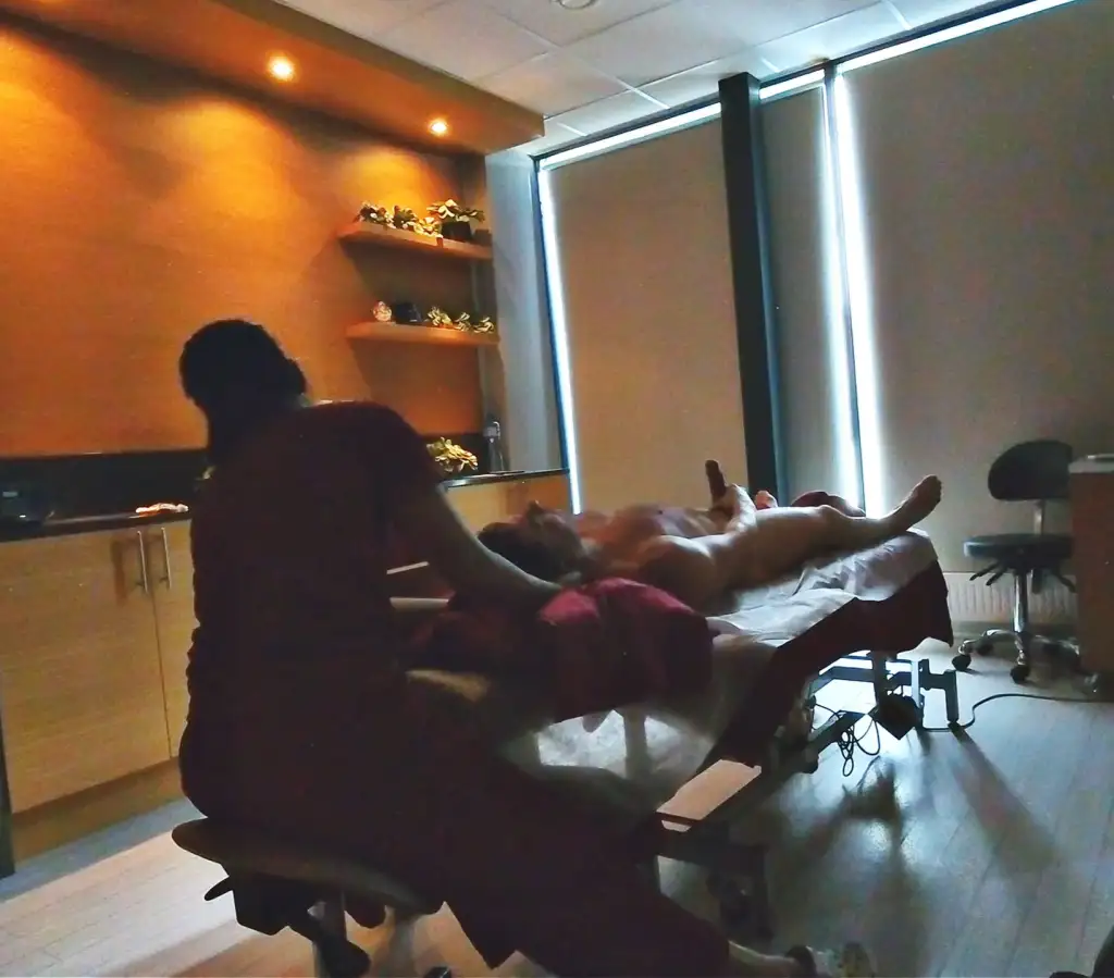 Thai massage, and the masseuse said I could jerk off 