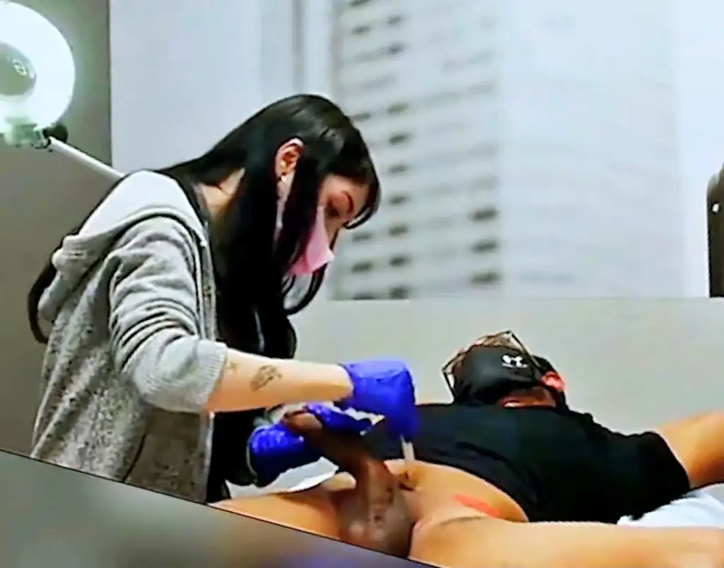 Huge cock waxing and a hot girl