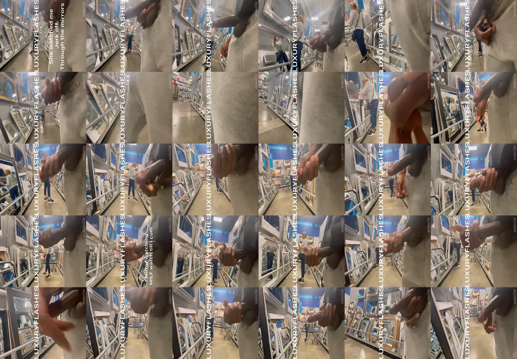 Sexy MILF looking in the mirrors and seeing the big cock in the reflection