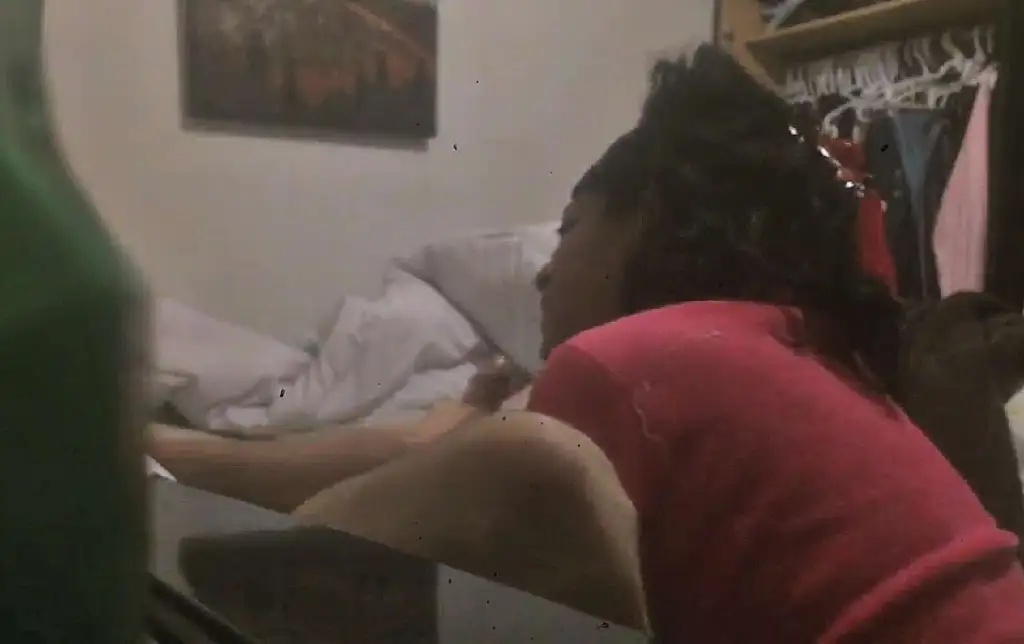 Hard cock in front of the maid and convinced her to suck it