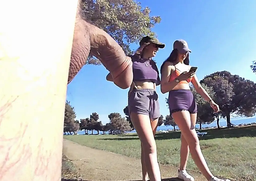 Two hot teens in the park