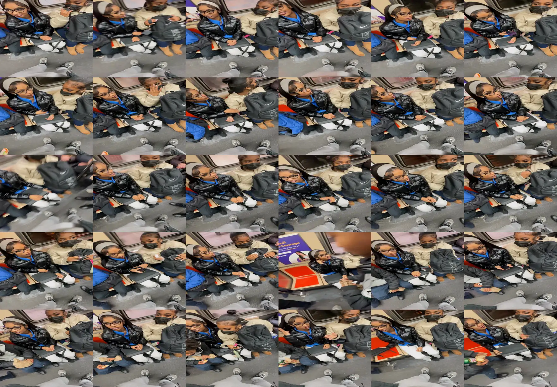 Two naughty friends checking out the bulge and smiling, they liked it