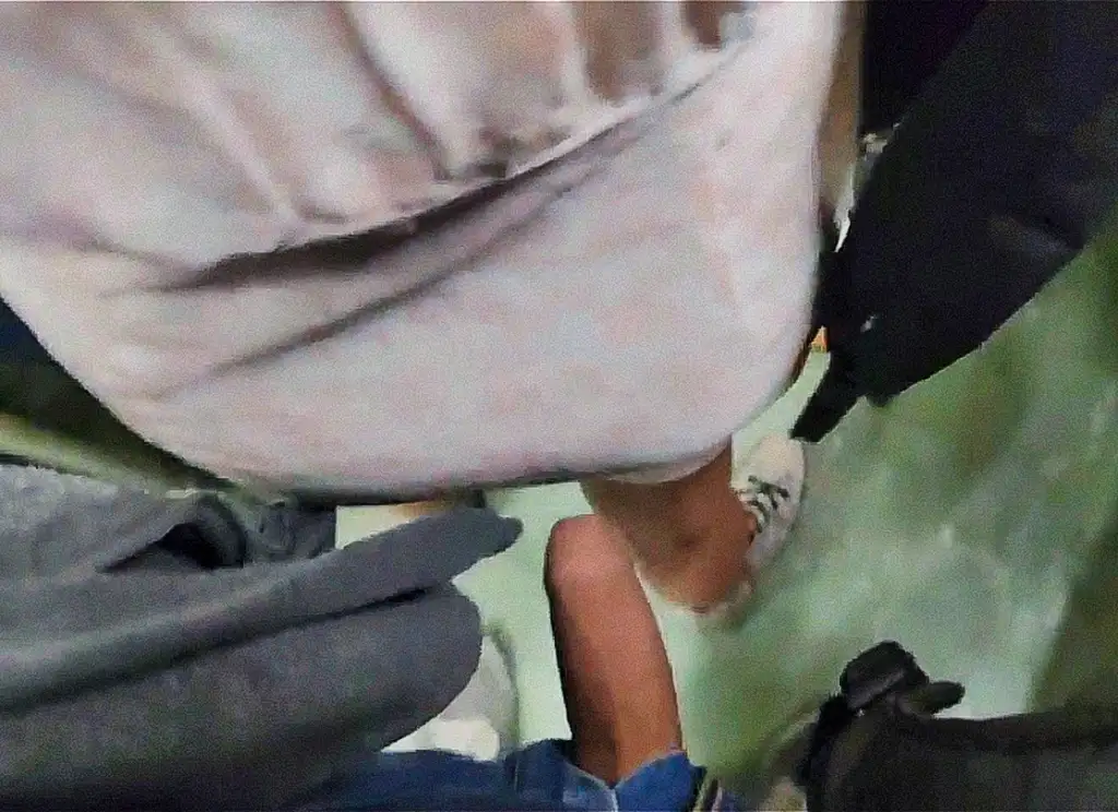 Dick touching the butt of the sexy Latina in a skirt