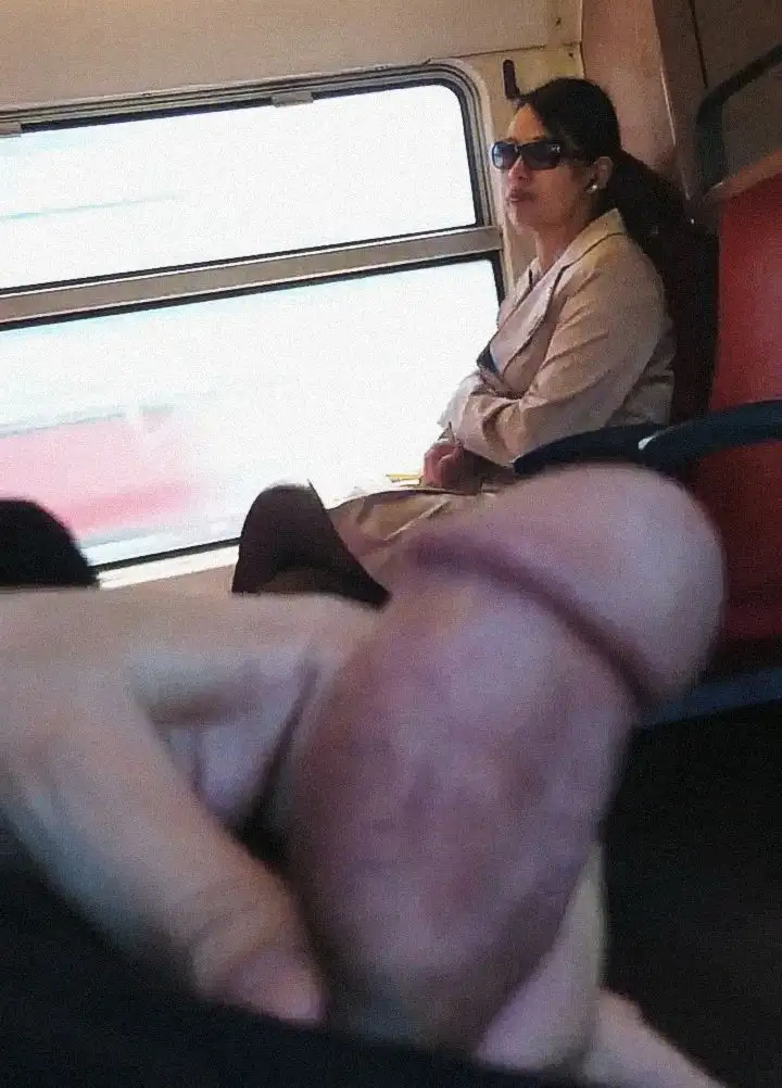 Japanese woman on the train, she saw the dick